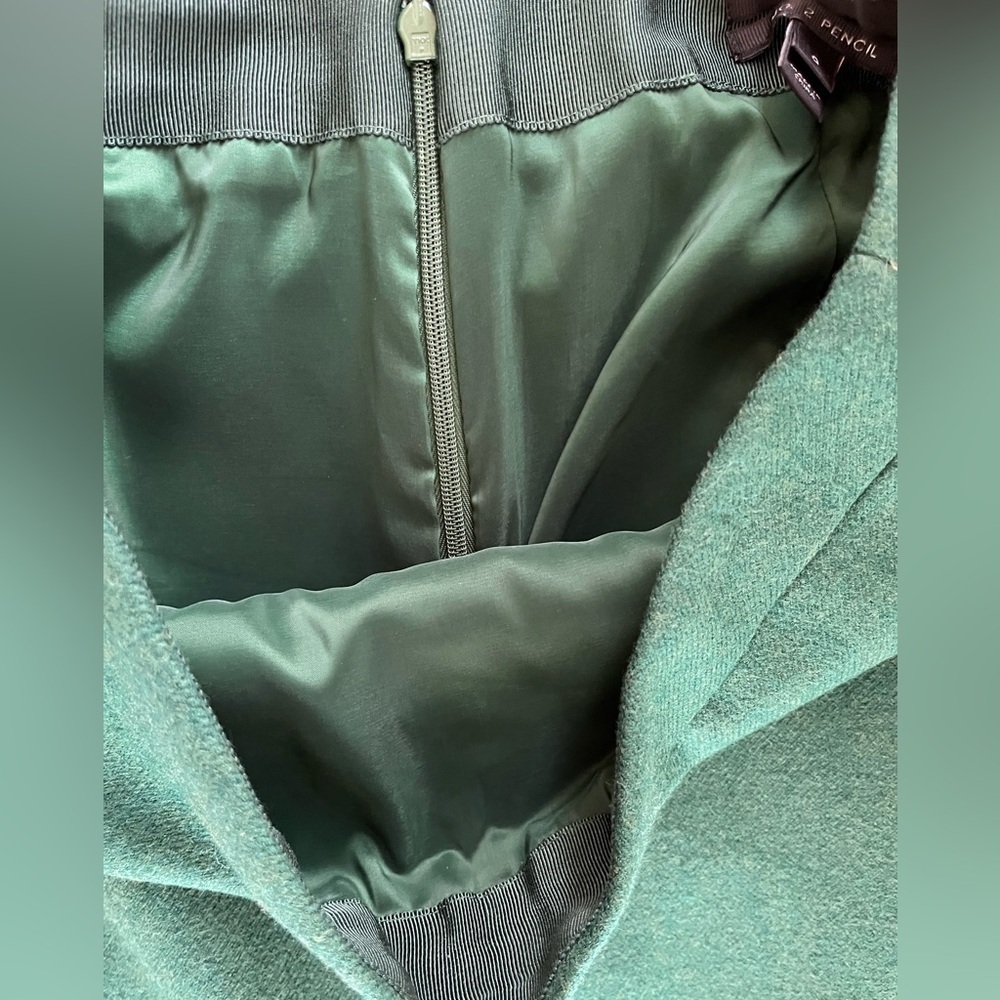 J Crew Skirt Women 0 Green Wool NO. 2 Pencil Ladies Lined Classic Fall Autumn - Picture 7 of 8